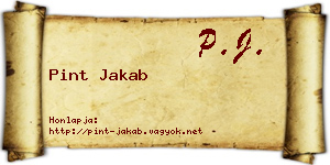 Pint Jakab névjegykártya